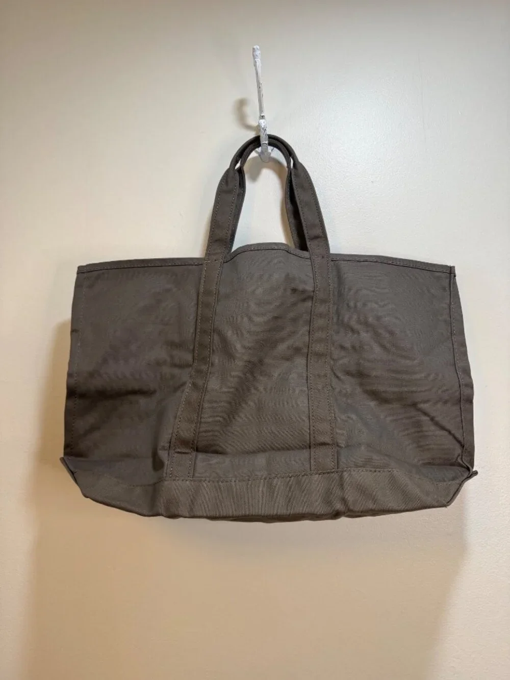LL Bean Grocery Tote Bag Cotton Grey Japan Exclusive Platinum Grey Green - Picture 2 of 8